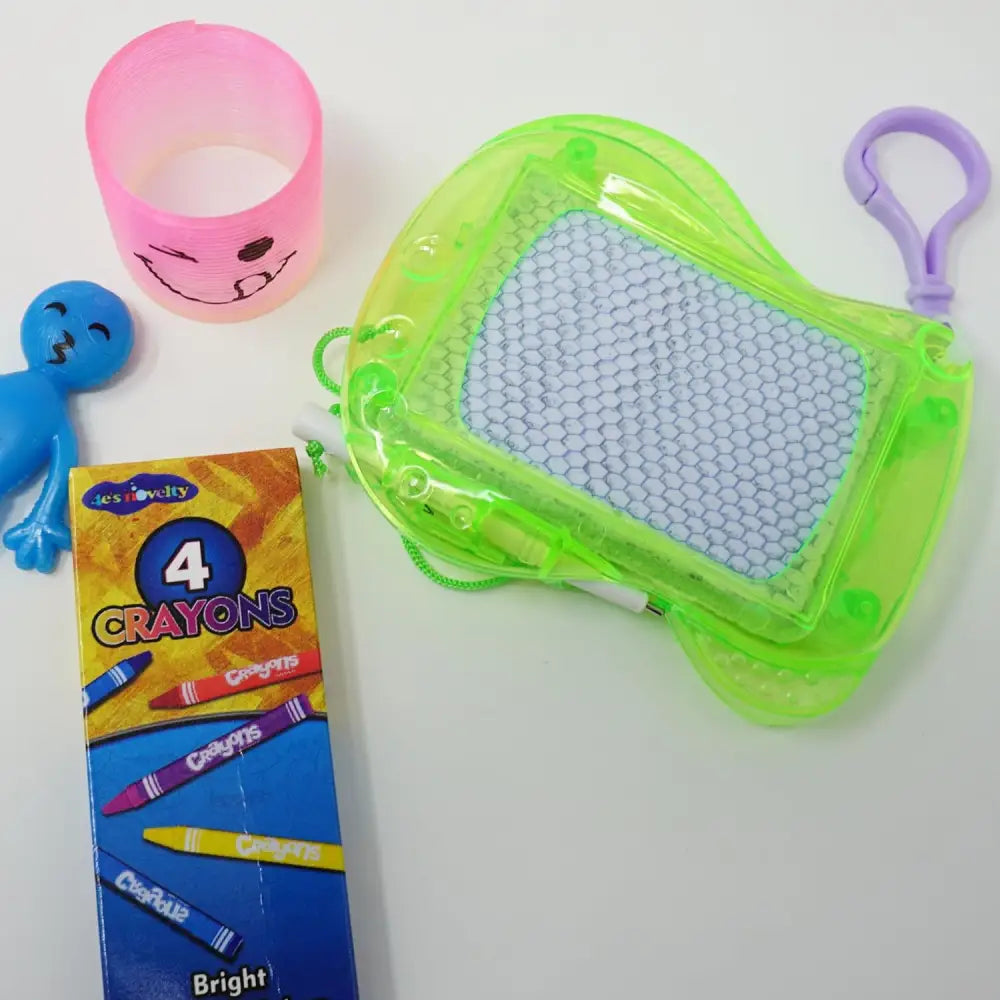 12 Pack Mini Drawing Boards - Erasable Keychain Clip Kidsโ Stocking Stuffers