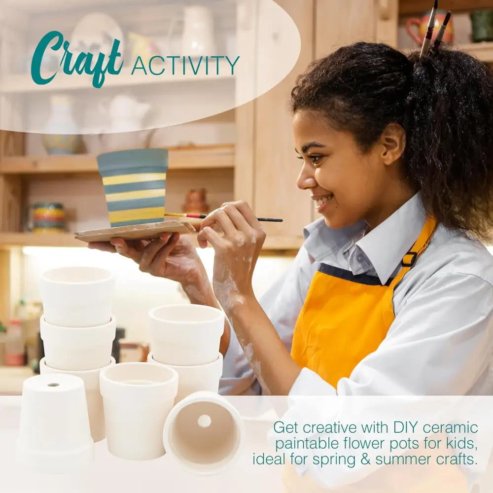 12-pcs Ceramic Flower Pot - Mini Terracotta, Small Clay Pots for Plants, Paintable Flower Pots for Kids