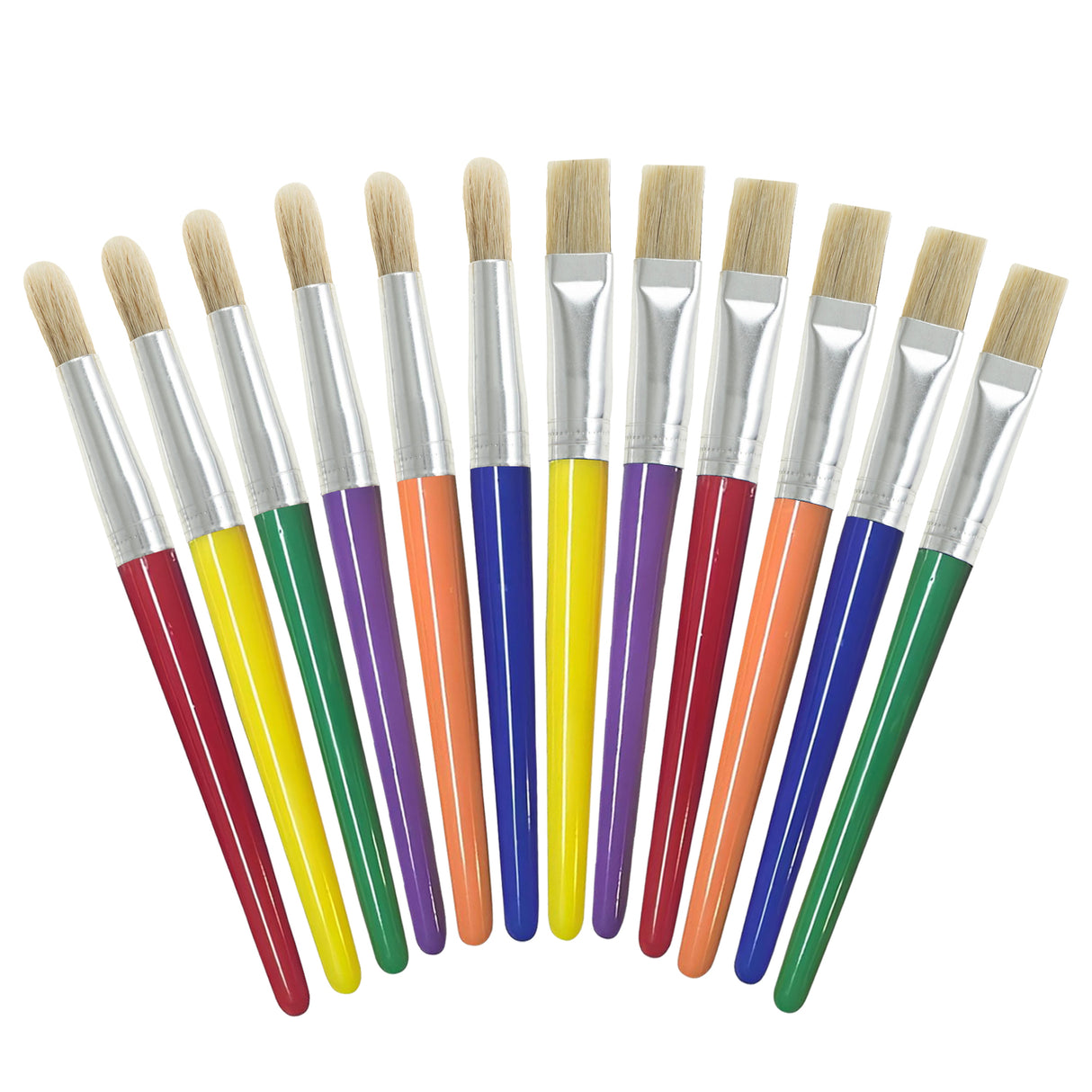 4E's Novelty 12Pcs Kids Paint Brushes, Thick Paint Brushes for Kids