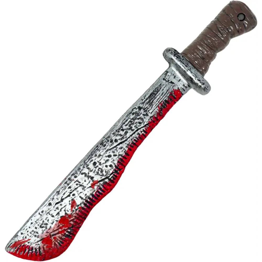 17’’ Fake Bloody Machete - Large Plastic Knife with Fake Blood Halloween Costume Accessory