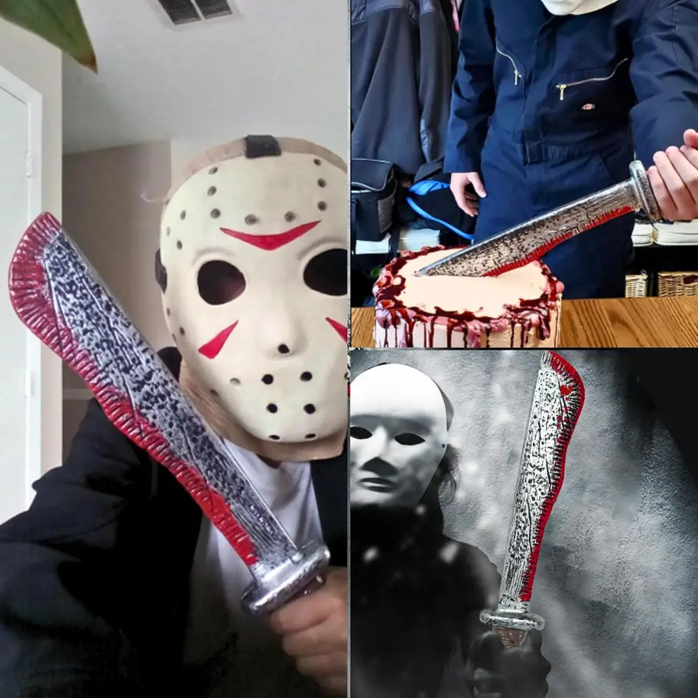 17’’ Fake Bloody Machete - Large Plastic Knife with Fake Blood Halloween Costume Accessory