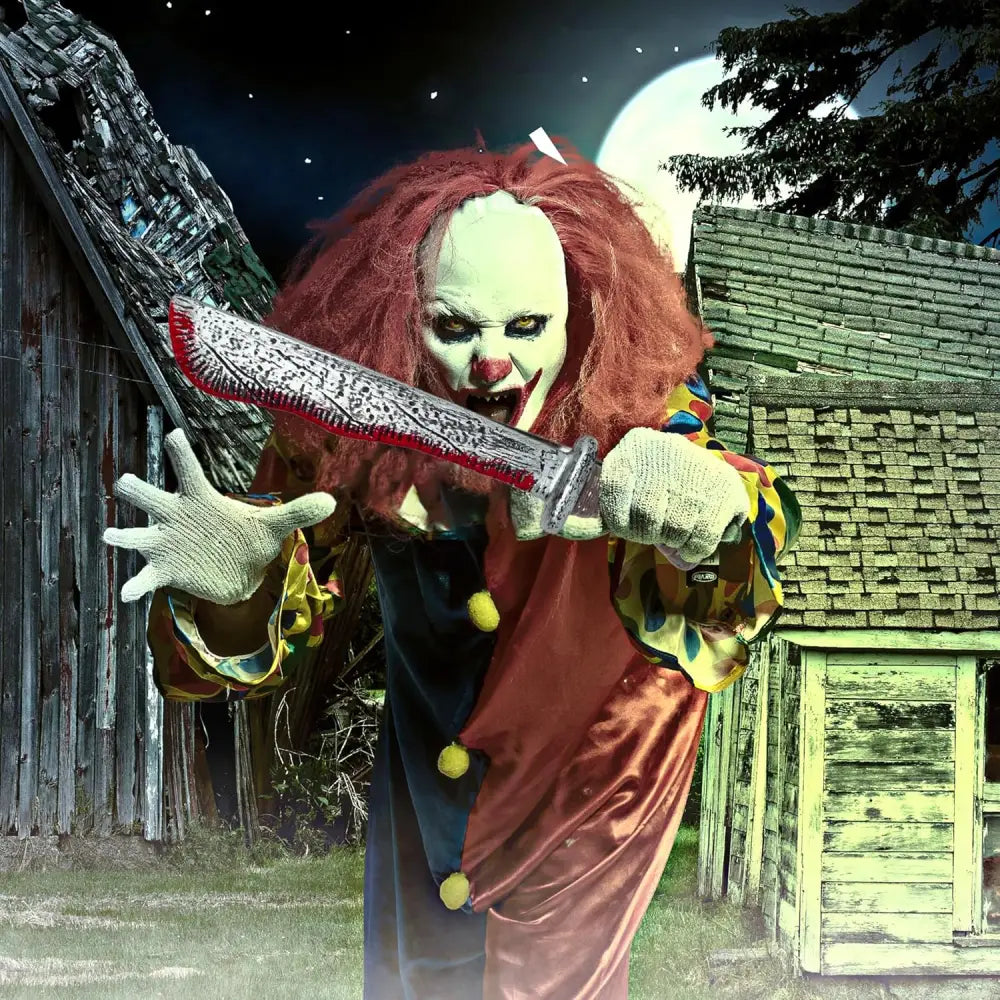 17’’ Fake Bloody Machete - Large Plastic Knife with Fake Blood Halloween Costume Accessory