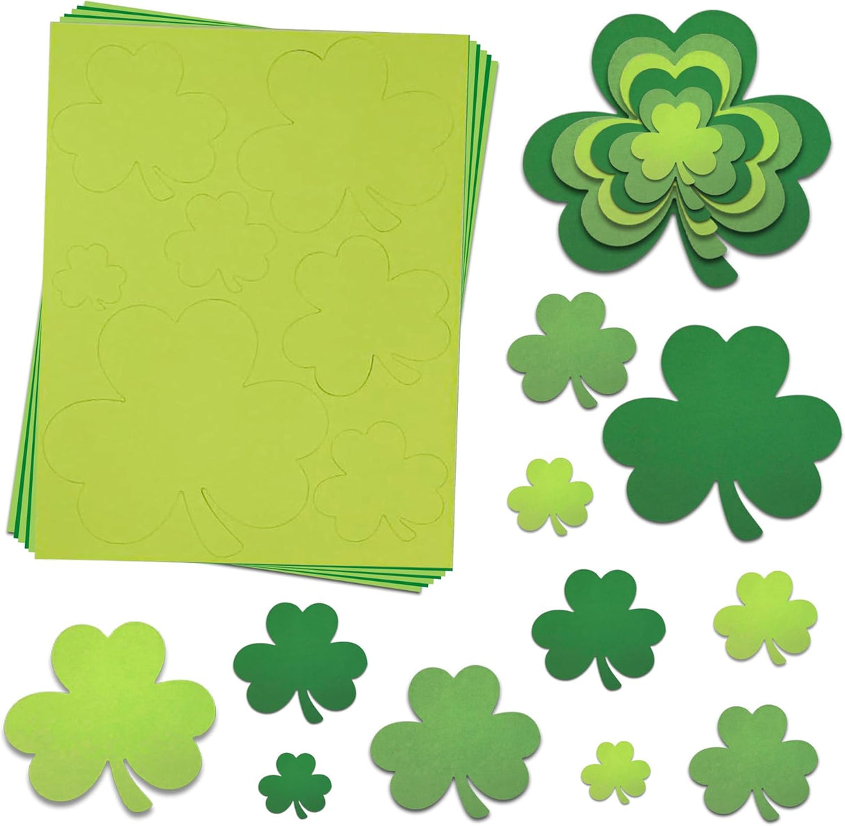 4E's Novelty 147 Pcs St. Patrick's Day Shamrock Cutouts Bulk