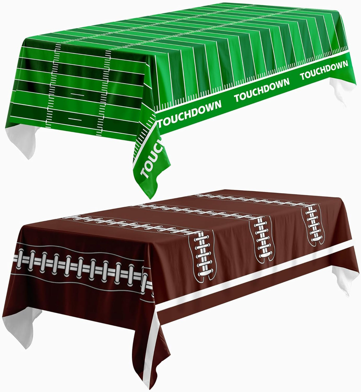 4E's Novelty 2-Pack Football Party Tablecloths – Disposable 54x108” Covers for Game Day Decor