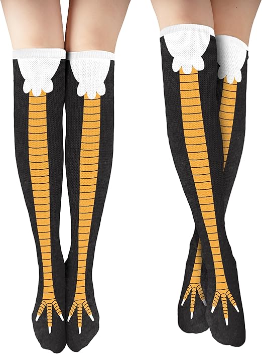 4E's Novelty Funny Chicken Feet Socks for Women & Men