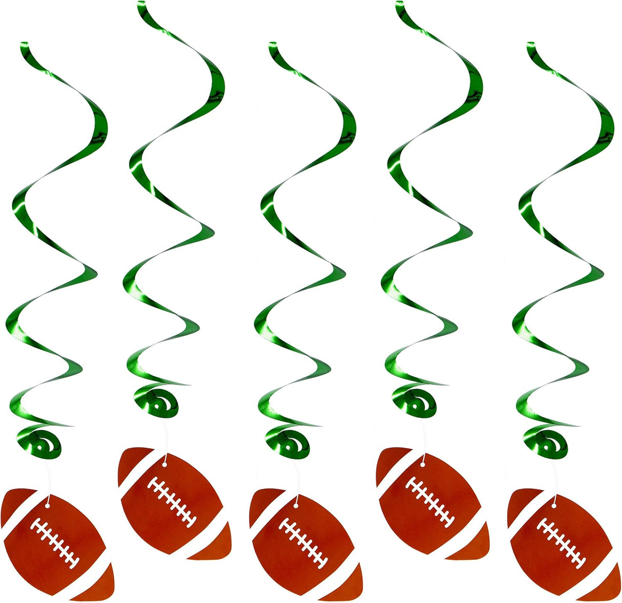 4E's Novelty 10-Pcs Hanging Swirl Decorations – Football Party Ceiling Decor & Outdoor Hanging