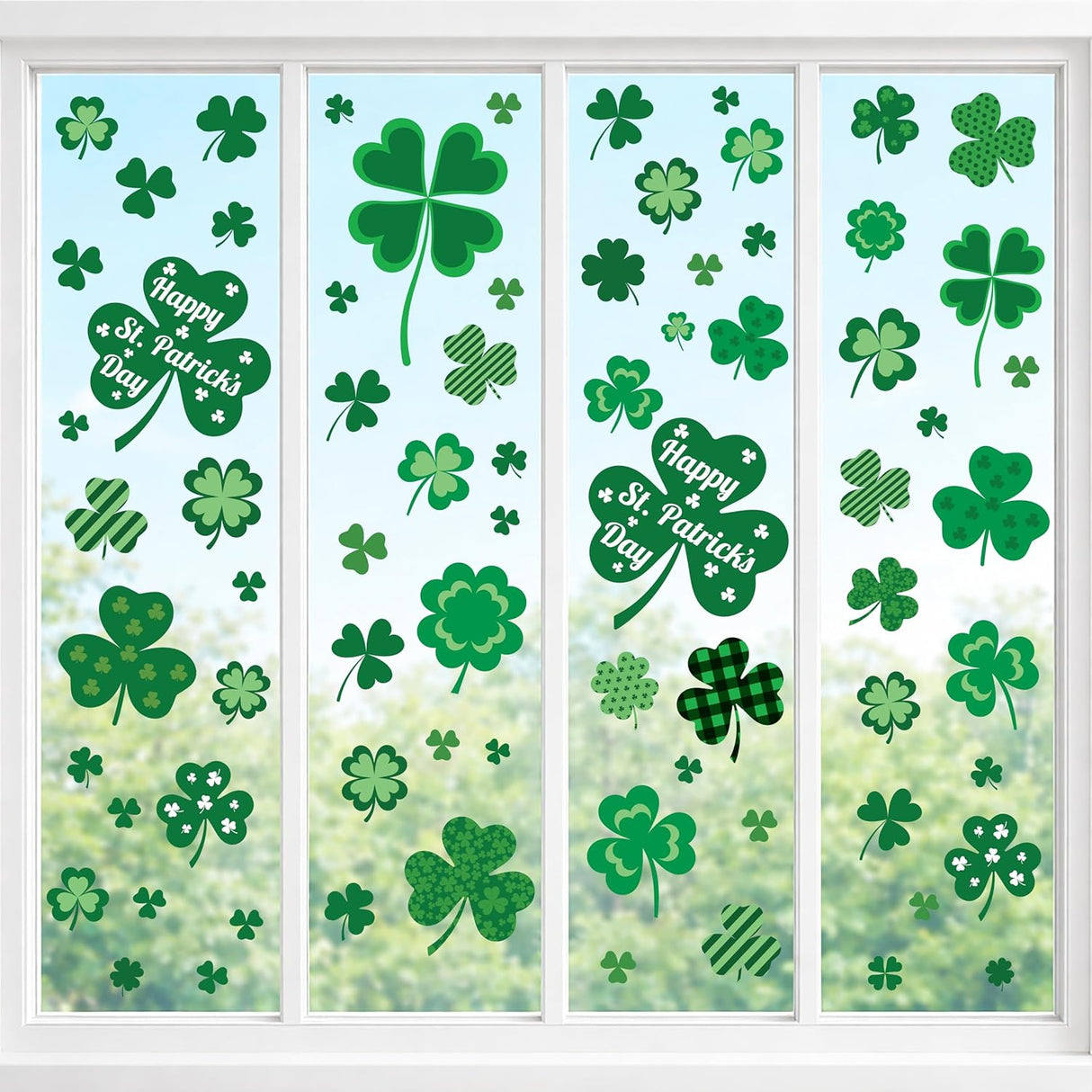 4E's Novelty 115 Pcs St Patricks Day Window Clings (9 Sheets)
