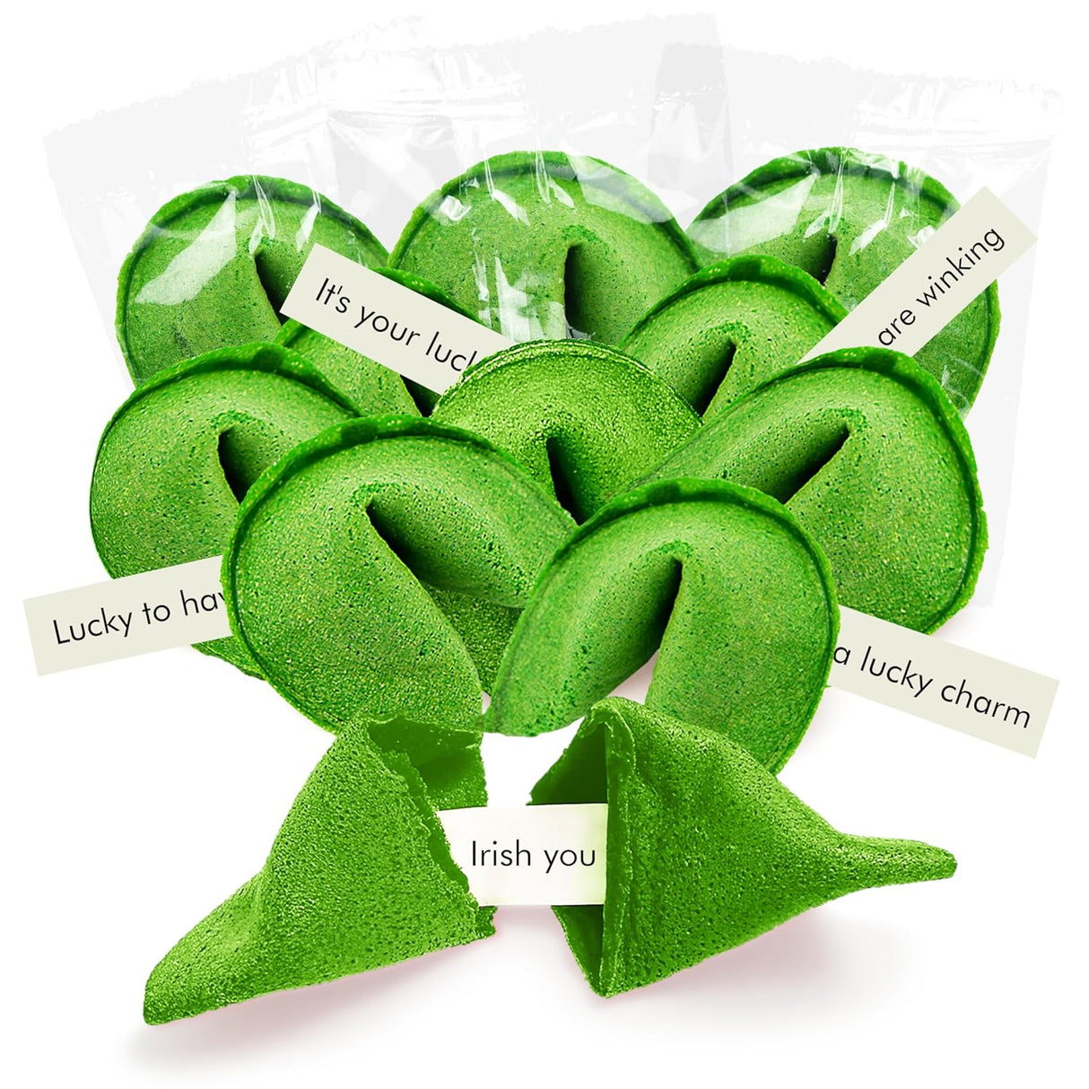 4E's Novelty St. Patrick’s Day Fortune Cookies – 50 Individually Wrapped Party Favors & Treats