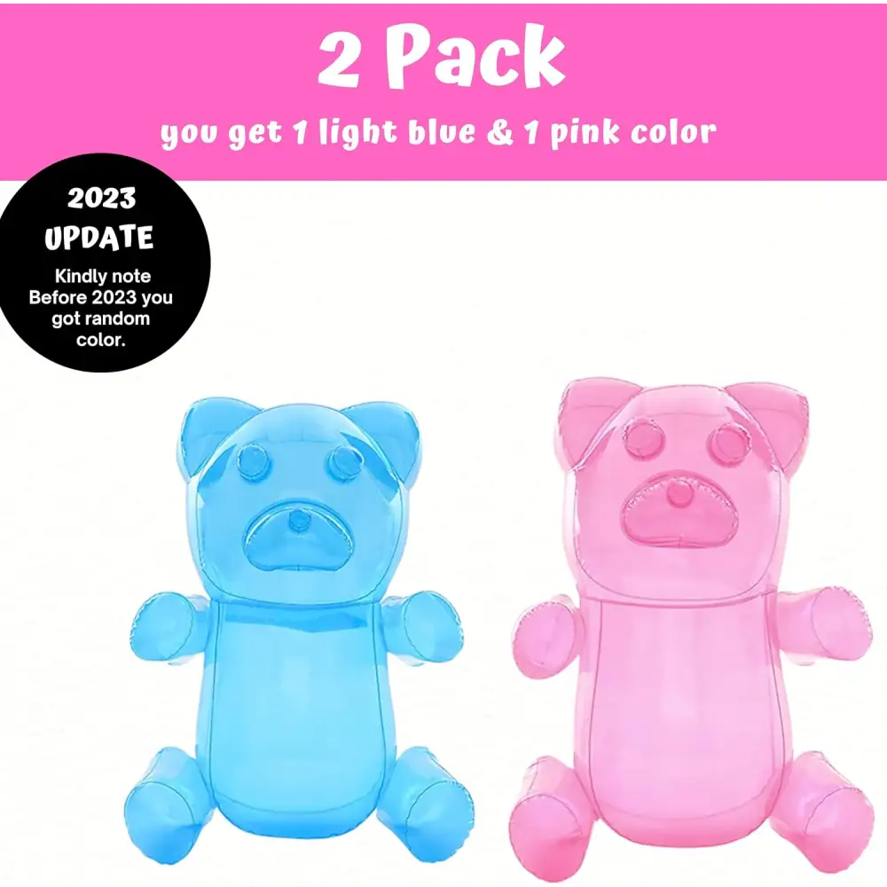 2 Inflatable 24’’ Gummy Bears - Candyland Party Decorations Birthday Pool Floaties - Party Favors