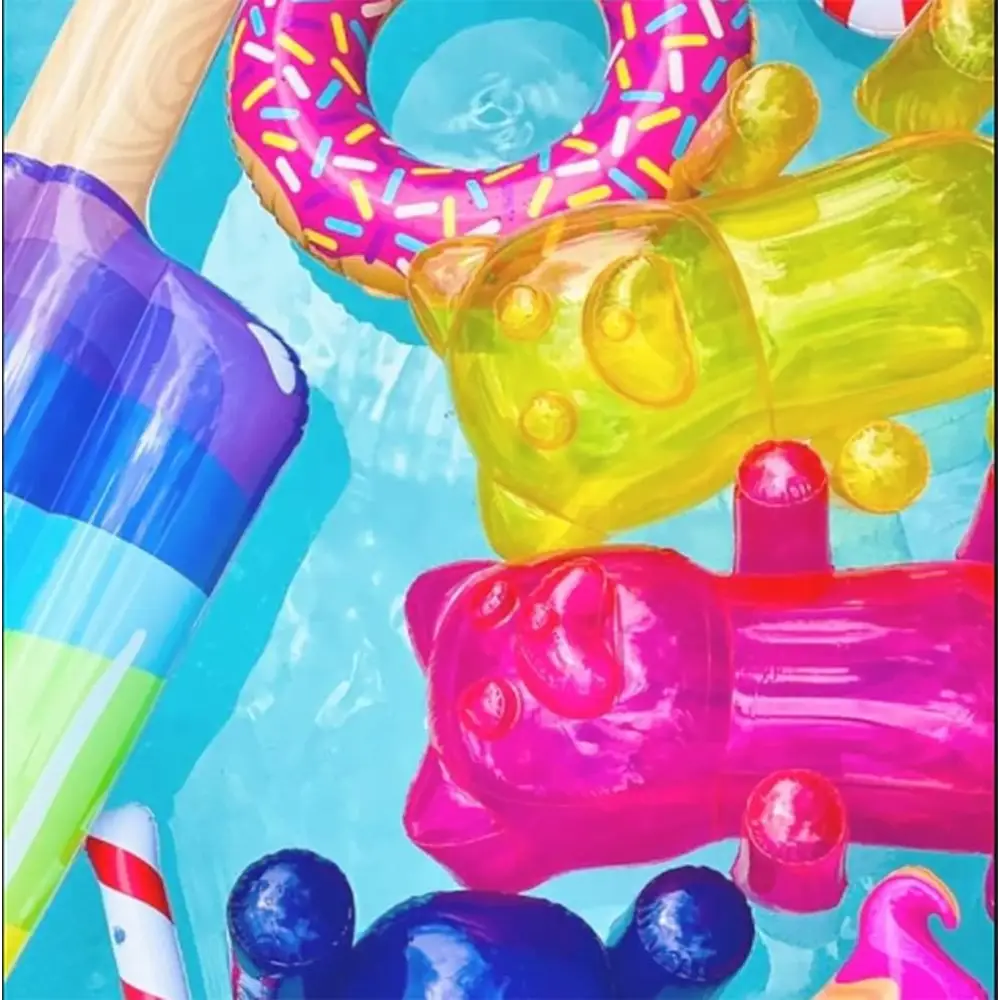 2 Inflatable 24’’ Gummy Bears - Candyland Party Decorations Birthday Pool Floaties - Party Favors