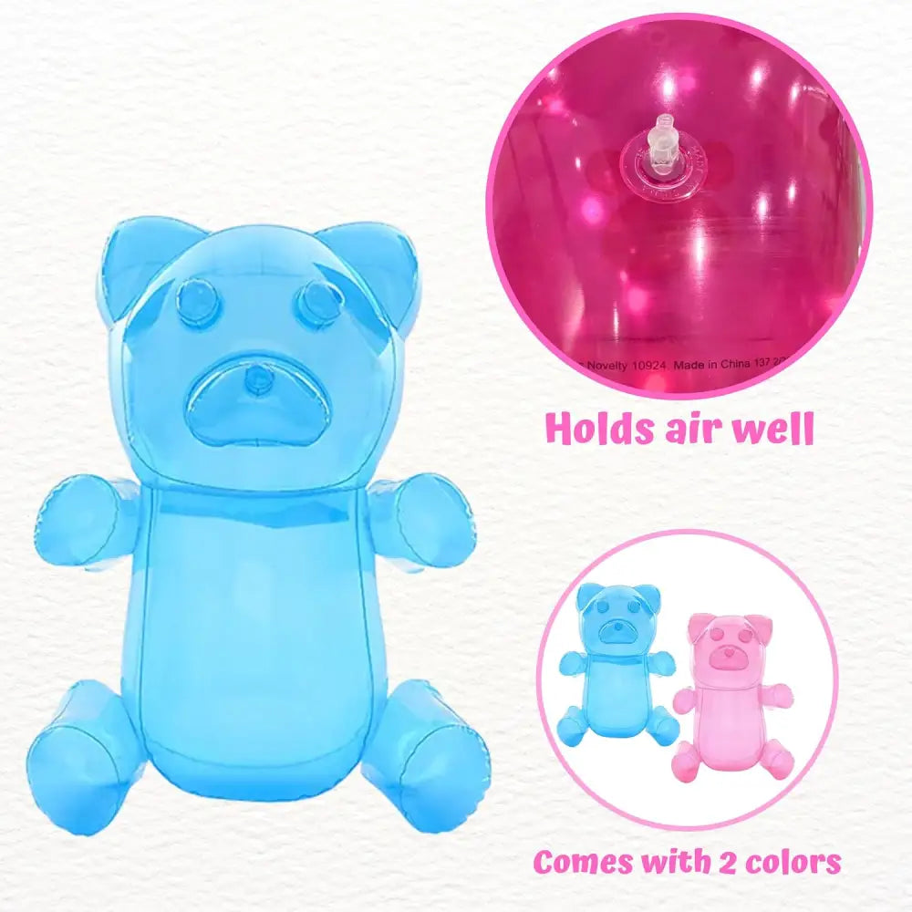 2 Inflatable 24’’ Gummy Bears - Candyland Party Decorations Birthday Pool Floaties - Party Favors
