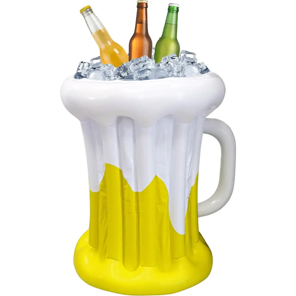 22’’ Inflatable Beer Mug Cooler - Party Decor Floating Drink Bucket