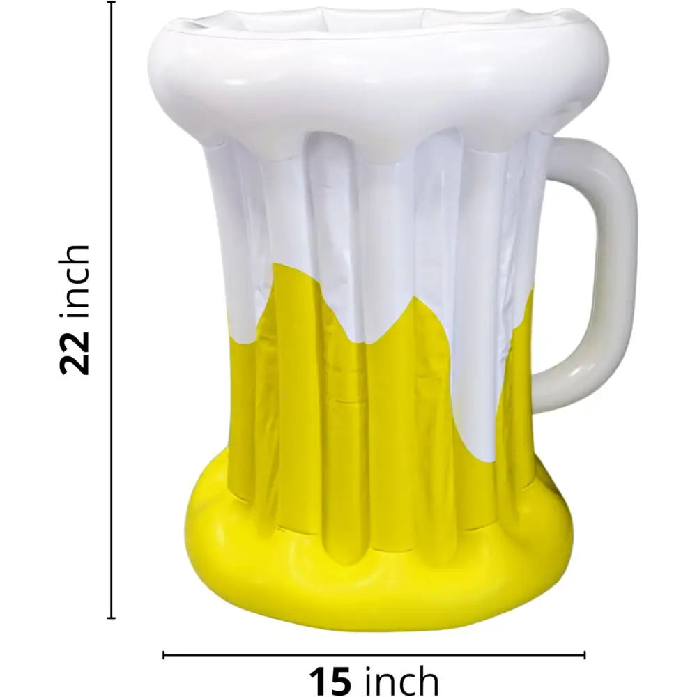 22’’ Inflatable Beer Mug Cooler - Party Decor Floating Drink Bucket