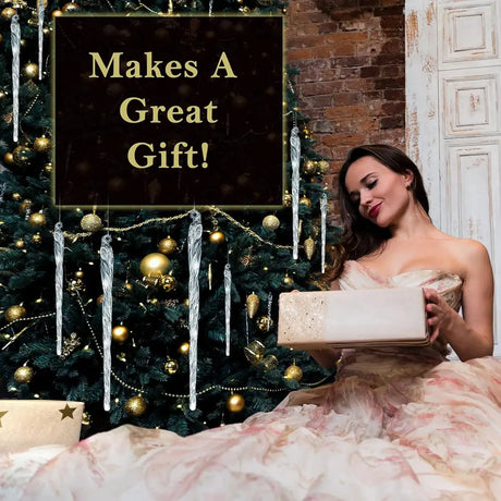 26 Pack Teardrop Acrylic Crystal Beads for Christmas Ornaments and Wedding Decor by 4E’s Novelty’