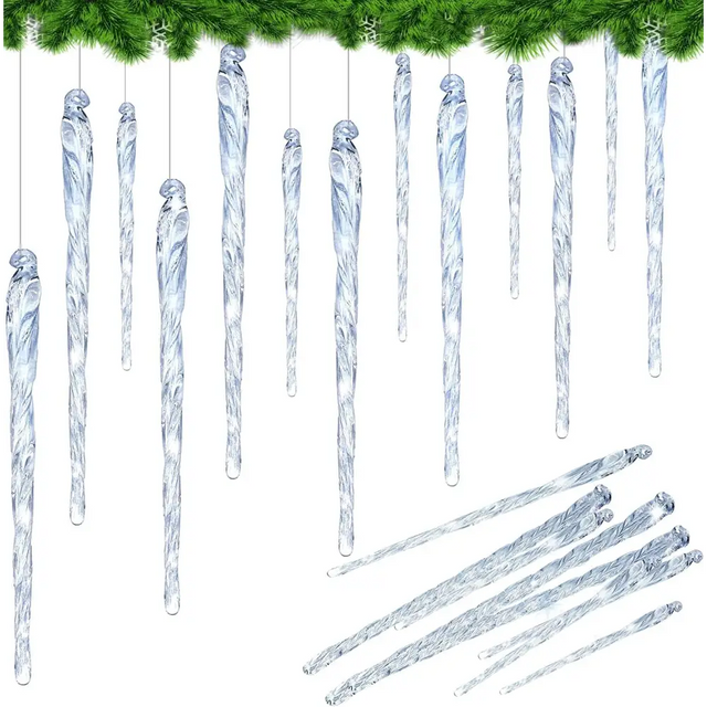 26 Pack Teardrop Acrylic Crystal Beads for Christmas Ornaments and Wedding Decor by 4E’s Novelty’