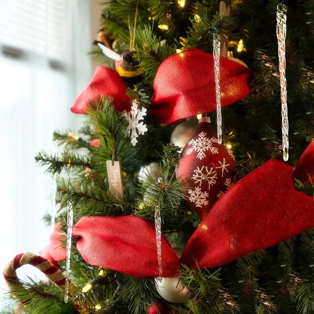 26 Pack Teardrop Acrylic Crystal Beads for Christmas Ornaments and Wedding Decor by 4E’s Novelty’