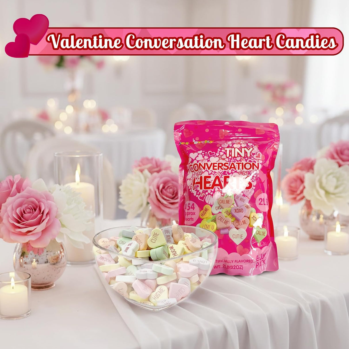4E's Novelty Valentines Conversation Hearts Candy