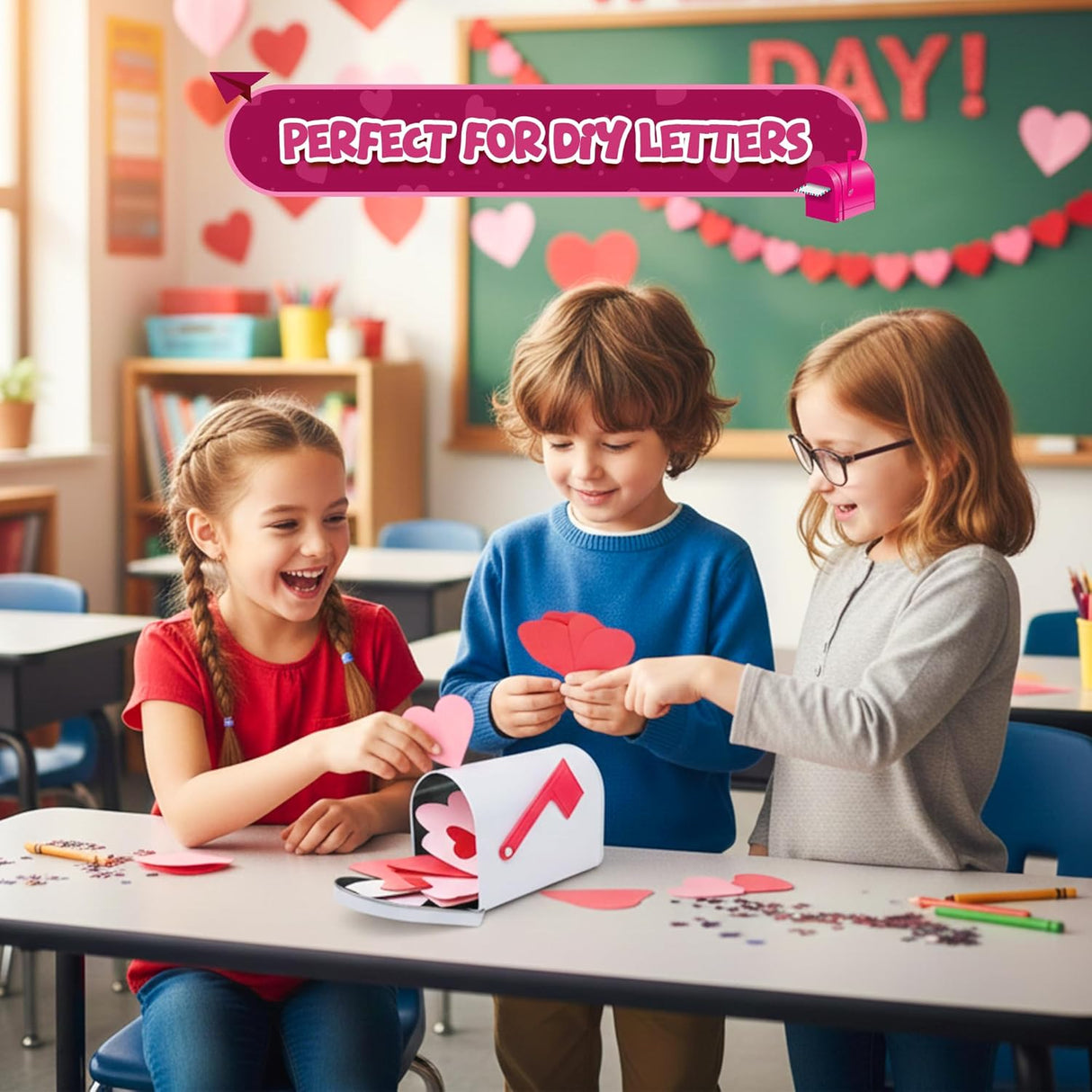 4E's Novelty Mini Valentine Mailbox – 5x3” Tin Mailbox for Cards, DIY Gifts & Classroom Favors