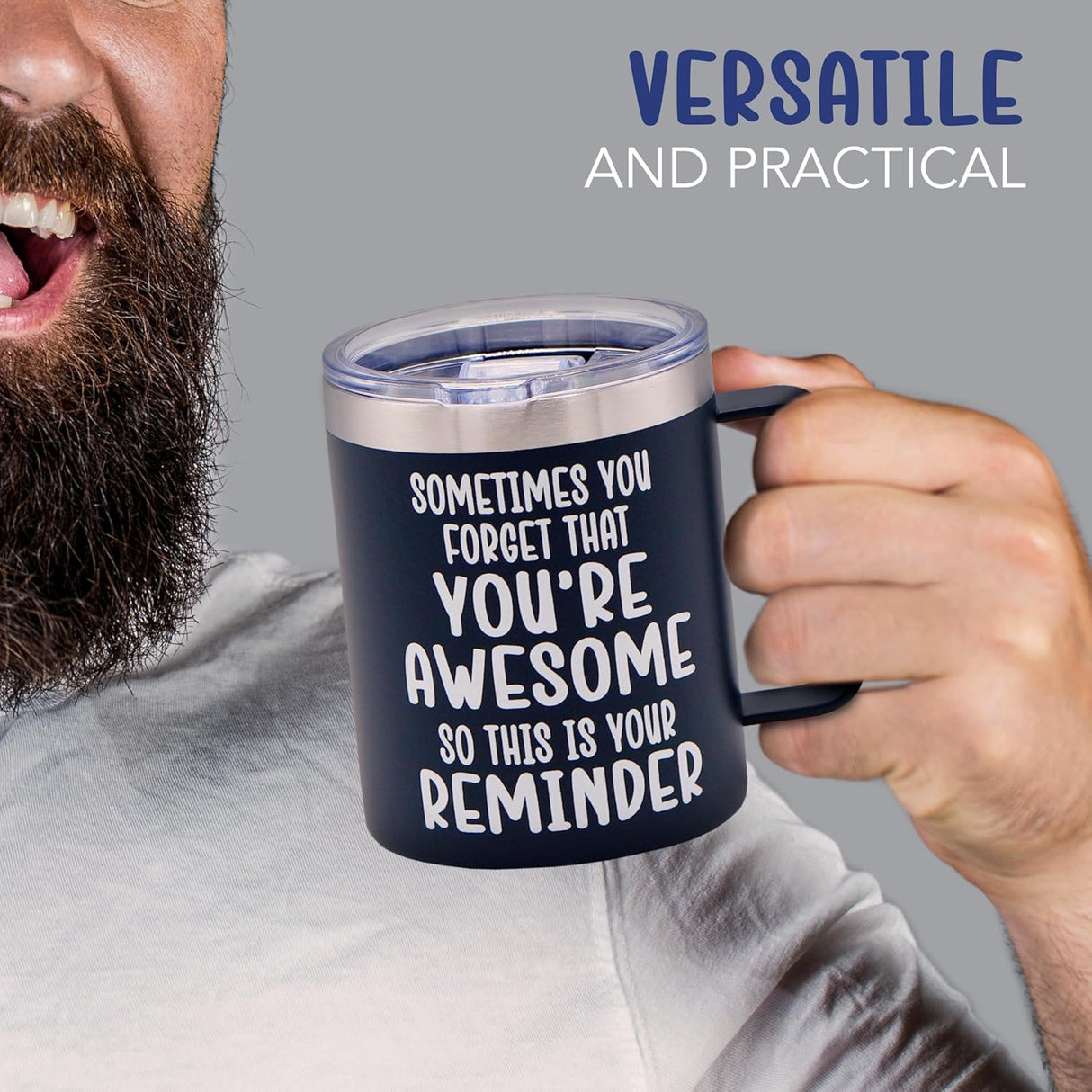 4E's Novelty 14 oz Coffee Mug Featuring The Phrase Sometimes You Forget Youโre Awesome