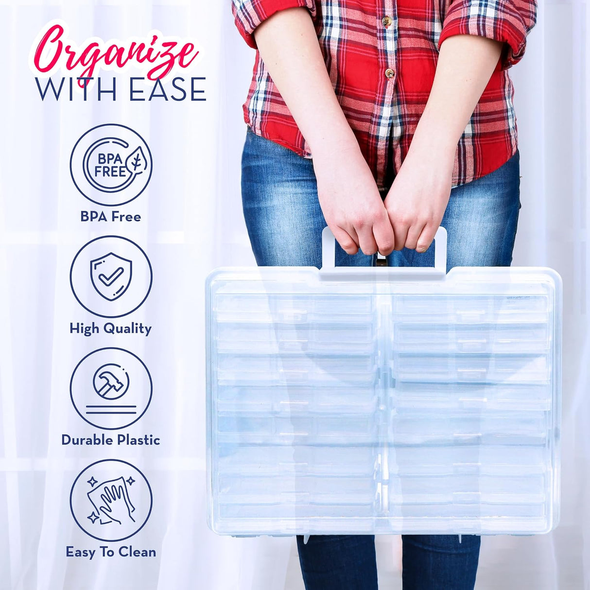 4E's Novelty 16 Pack Clear Photo Storage Box with 4x6 Photo Cases