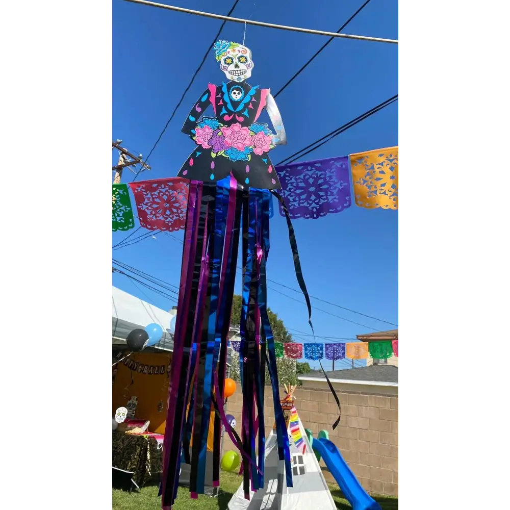 3 Pack 36’’ Day of Dead Halloween Hanging Decorations - Dia de Los Muertos Decorations - Party Decoration