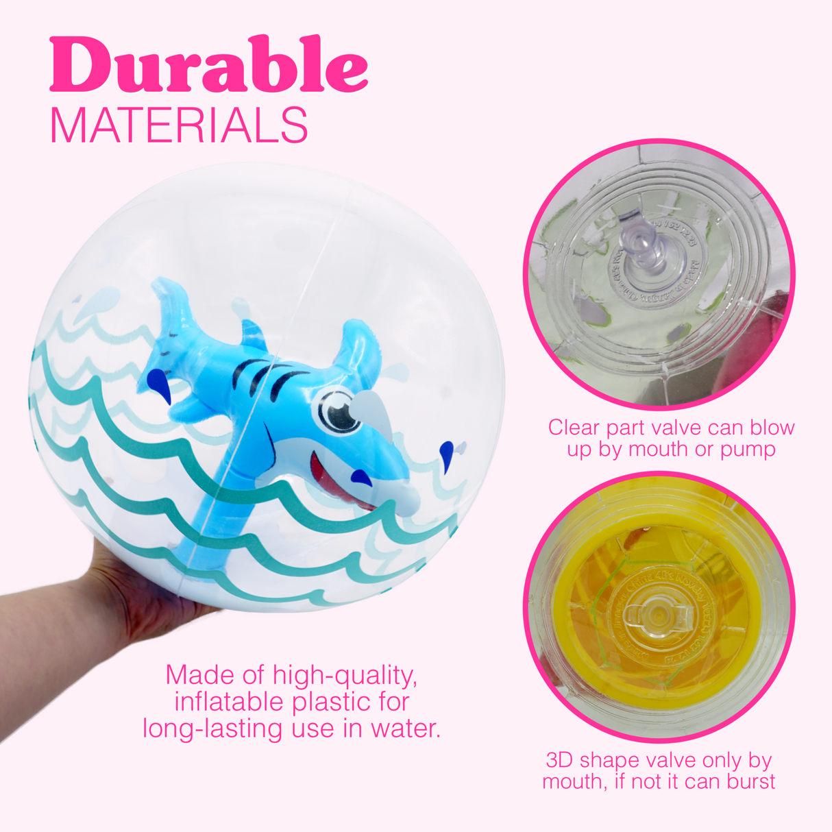 3D Beach Balls, Summer Toys for Kids - 4 pcs Mini Beach Balls for Toddlers 1-3