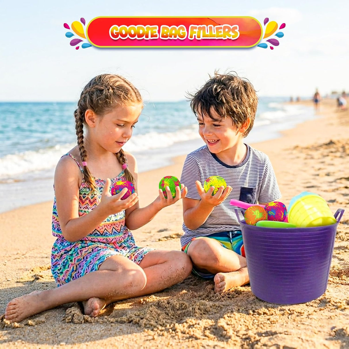 4E's Novelty 12 Pack Water Bomb Splash Balls – 2" Sponge Balls for Pool Party Kids