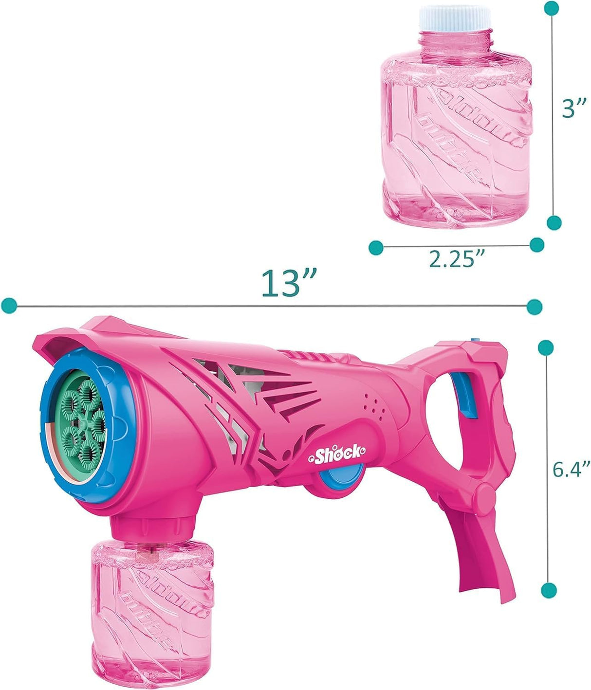 4E's Novelty Automatic Bubbles Gun With Bottle Bubble Solution Refill