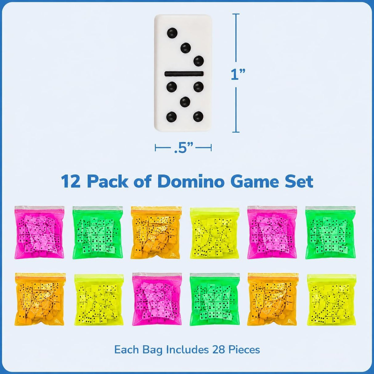 4E's Novelty 12 Pack Mini Dominoes Set Bulk Dominoes