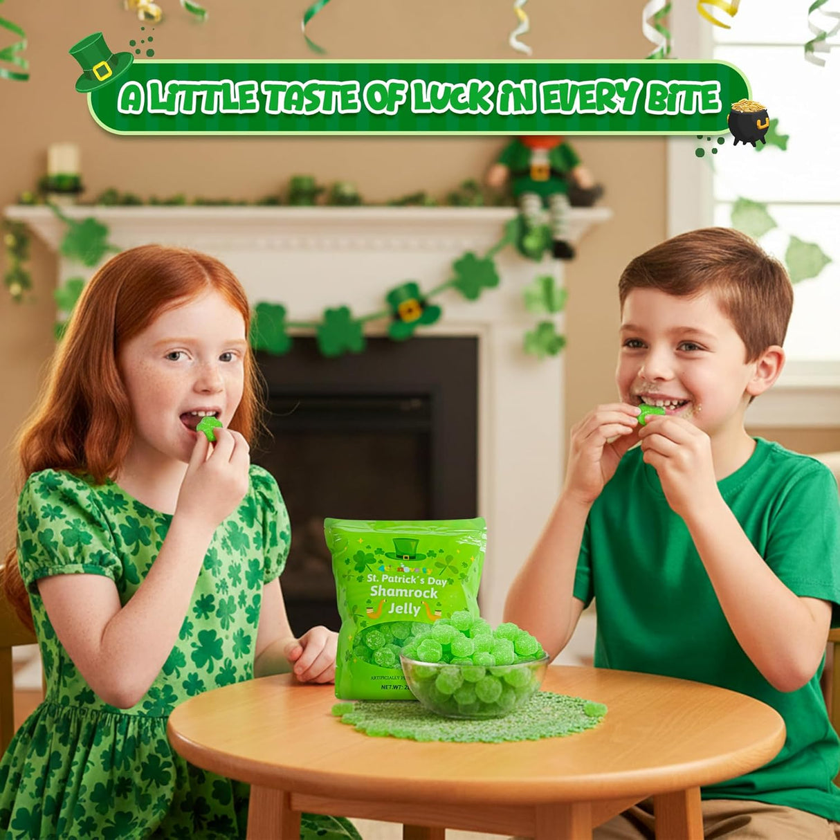4E's Novelty 170 Pcs St. Patrick's Day Shamrock Candy Bulk 2LB