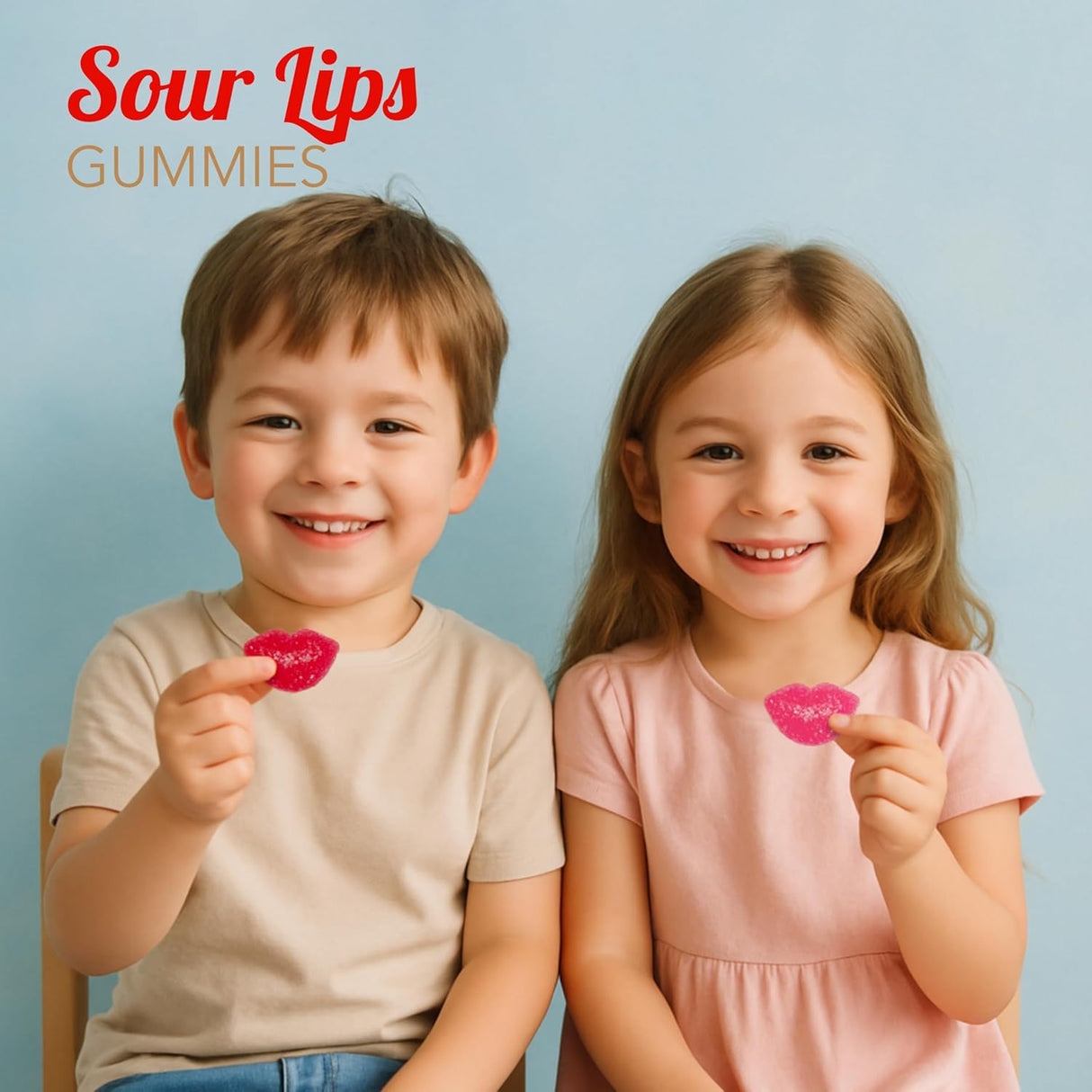 4E's Novelty 30 Packs Sour Lip Jelly, Strawberry Flavour Sour Lips Gummies