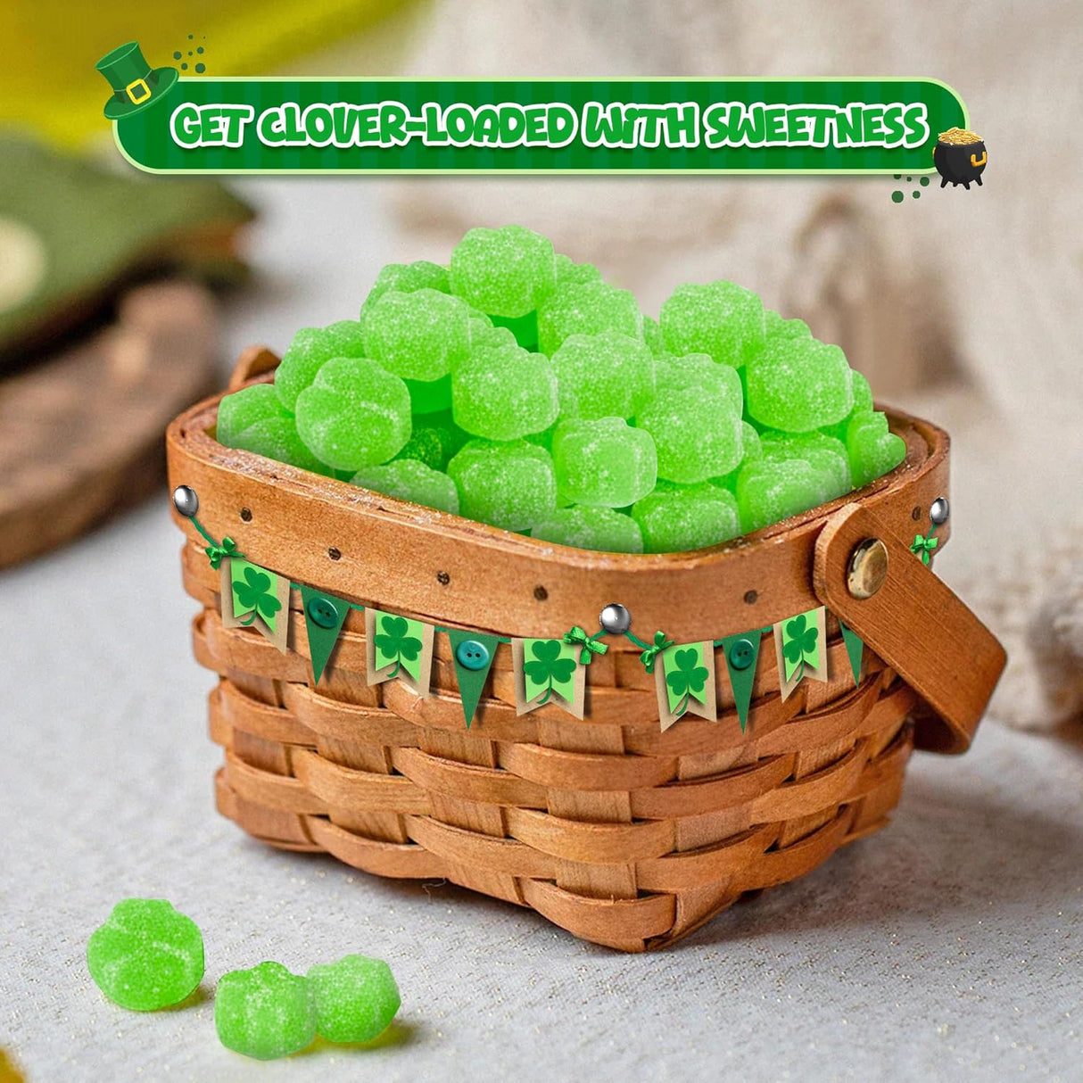 4E's Novelty 170 Pcs St. Patrick's Day Shamrock Candy Bulk 2LB