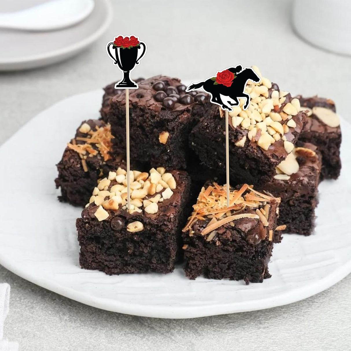 4E's Novelty Horse Racing Derby Toppers Picks 60 Pack – Kentucky Derby Party Toothpicks for Cupcakes, Appetizers & Western Decorations