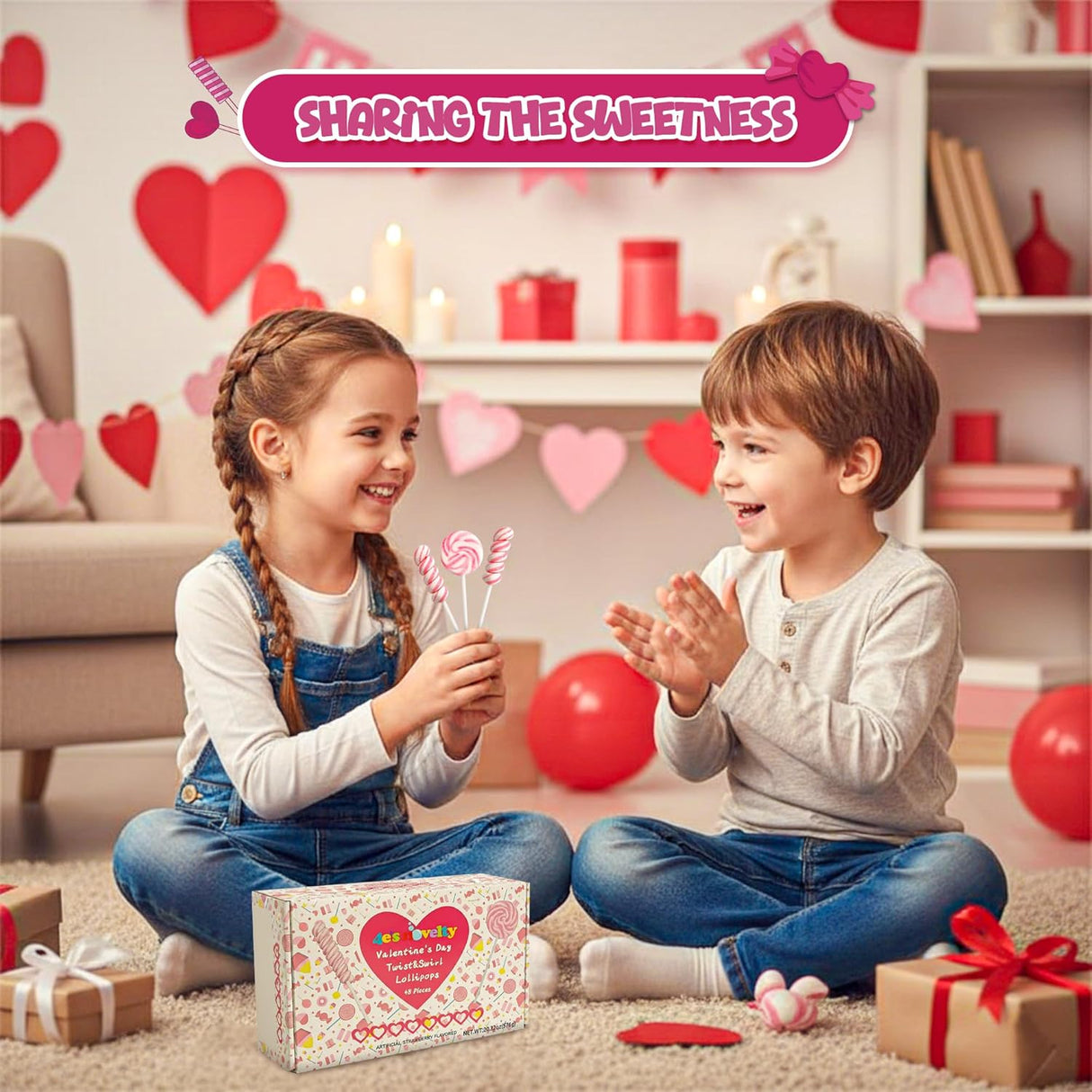 4E's Novelty Pink Swirl and Twist Lollipop (48 Pack) - Pink Swirl Lollipops