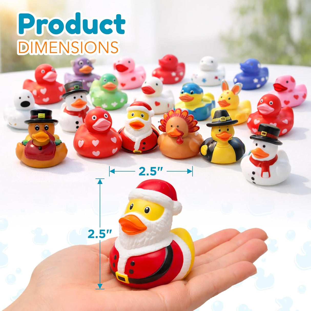 All Holidays Rubber Ducks Pack of 42 - Includes Thanksgiving, Christmas, Valentines & More, Bath Toys for Kids, Advent Gift, Seasonal Ducks