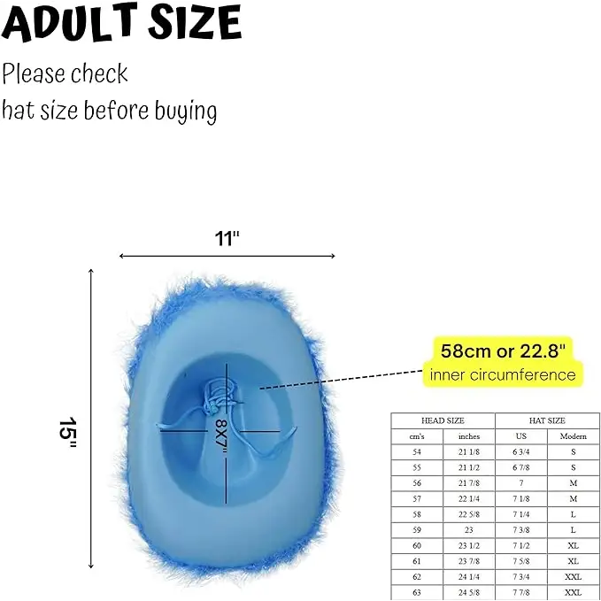 4E’s Light Blue Cowboy Hat with Feathers & Heart Glasses – Rodeo Costume Set - Costume Accessories