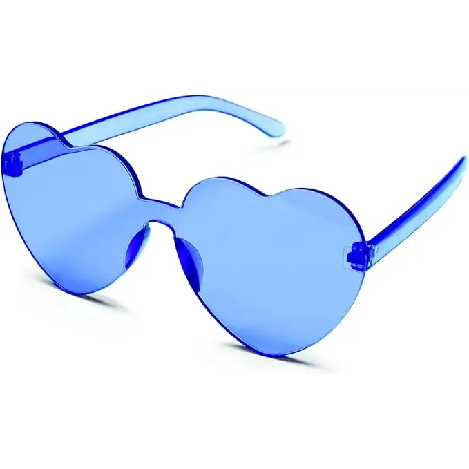 4E’s Light Blue Cowboy Hat with Feathers & Heart Glasses – Rodeo Costume Set - Costume Accessories