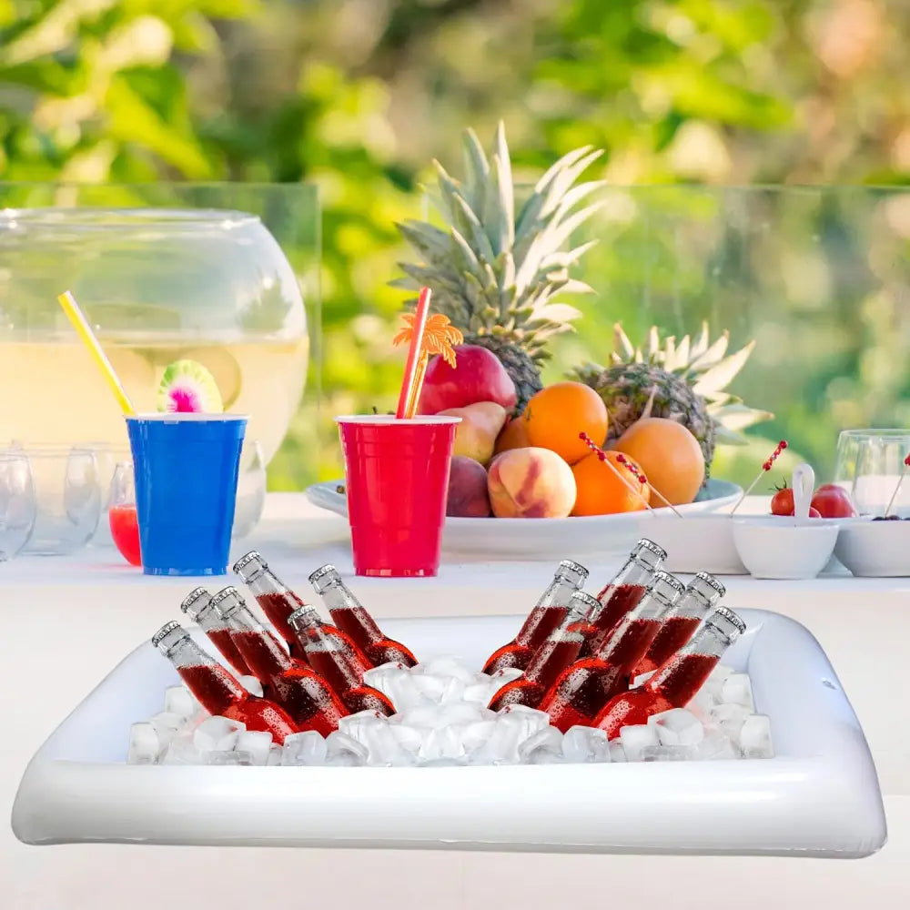 4E’s Novelty 1 Pack Inflatable Serving Bar – Iced Buffet Tray for Parties