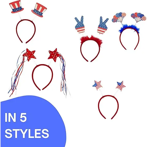 4E’s Novelty 10 Pack 4th of July Headband – Patriotic Accessories for Kids & Adults