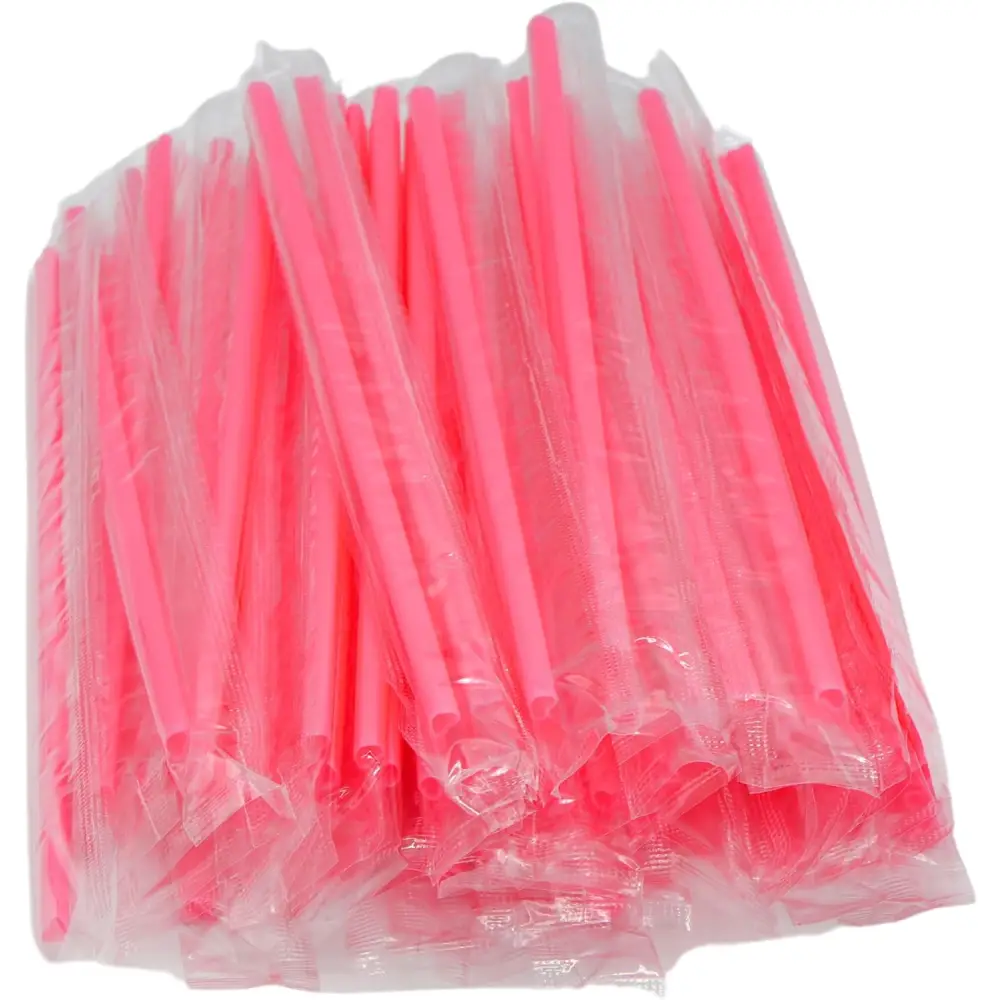 4E’s Novelty 100 Pink Heart Shaped Straws – Individually Wrapped Fun Straws for Valentine’s Day