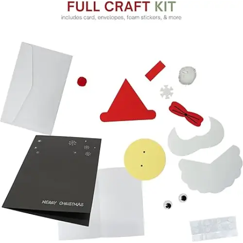 4E’s Novelty 12 Pack 2024 Christmas Card Making Craft Kit for Kids & Adults - Individually Wrapped Holiday DIY Handmade