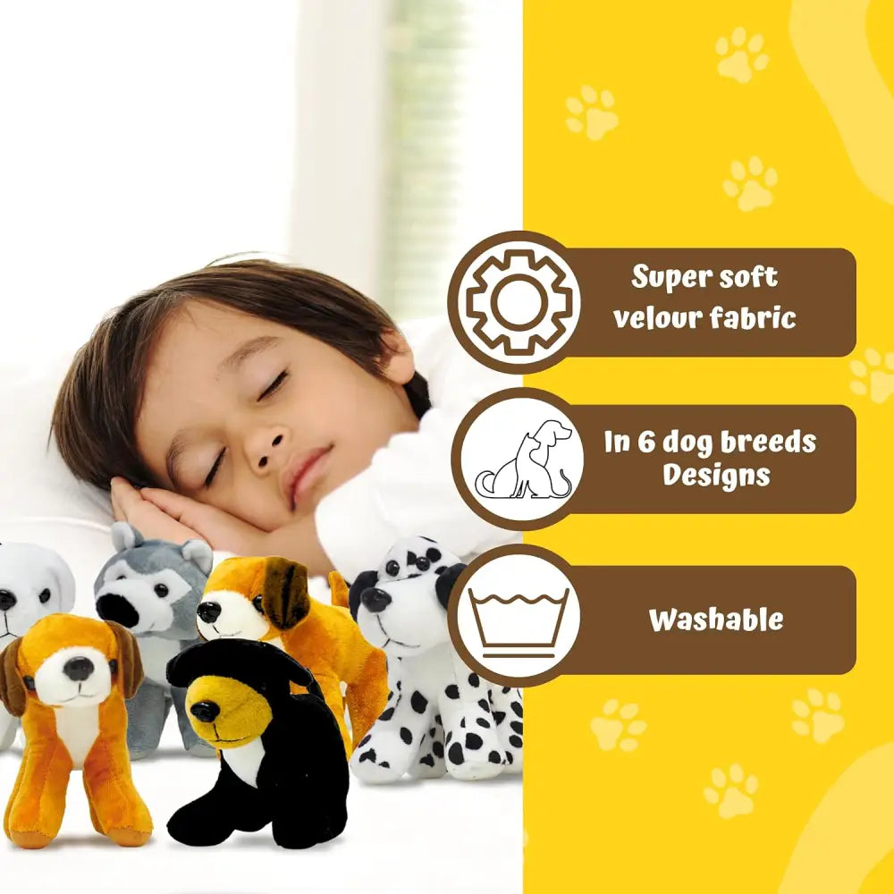 4Eโs Novelty 12-Pack Assorted 5โโ Plush Dog Party Favors โ Perfect for Dog-Themed Celebrations