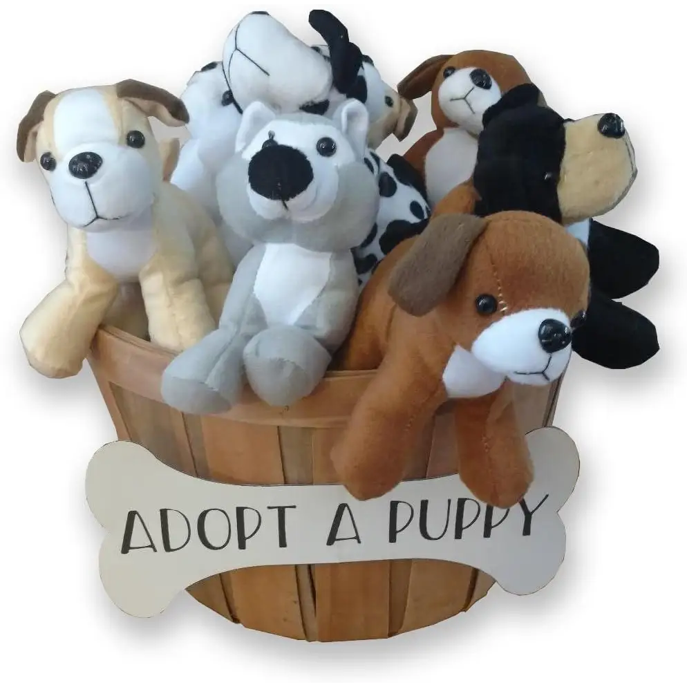 4Eโs Novelty 12-Pack Assorted 5โโ Plush Dog Party Favors โ Perfect for Dog-Themed Celebrations