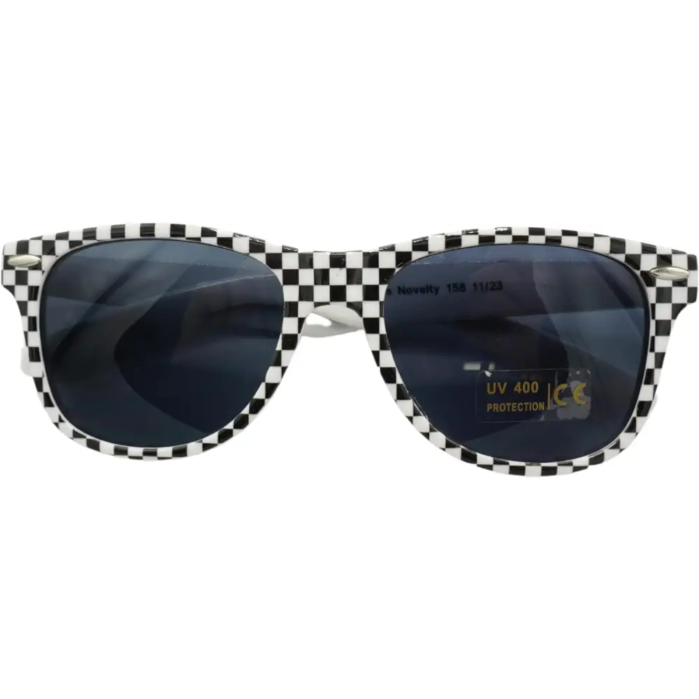 Checkered Sunglasses for Men, Women, and Kids - Includes 12 pcs Sunglasses, Perfect Race Car Party Favors