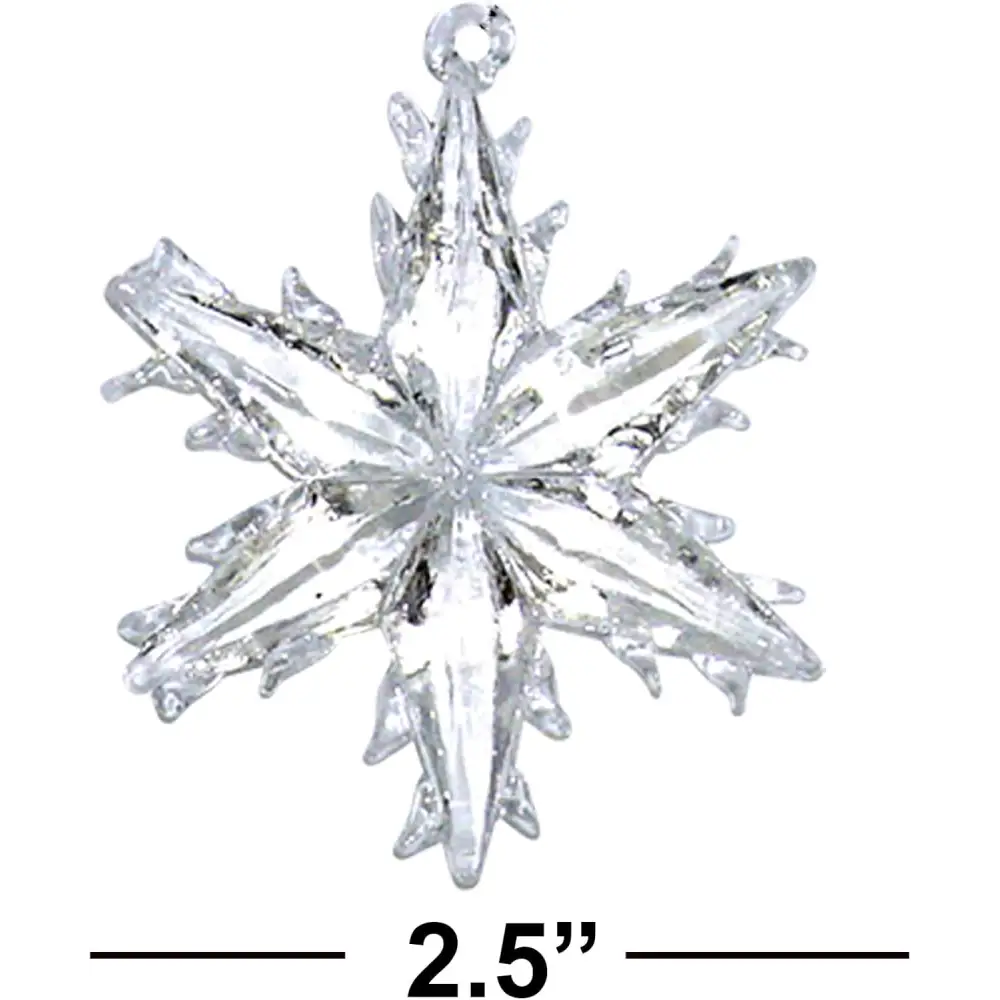 4E’s Novelty 12 Pack Clear Glass Snowflake Ornaments – Sparkling Christmas Tree Decorations Handcrafted Holiday Charm