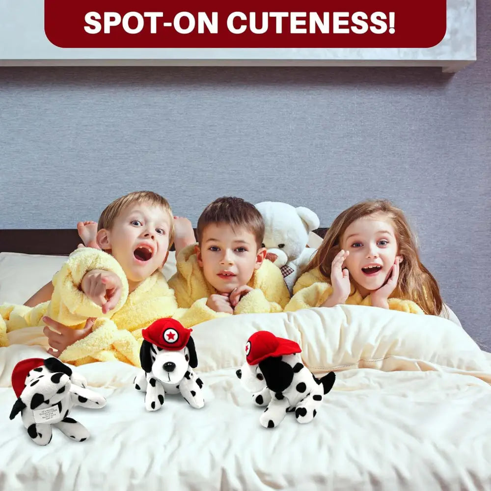 4E’s Novelty 12 Pack Dalmatian Stuffed Animals - Plush Puppy Toys for Kids Party Favors & Gifts