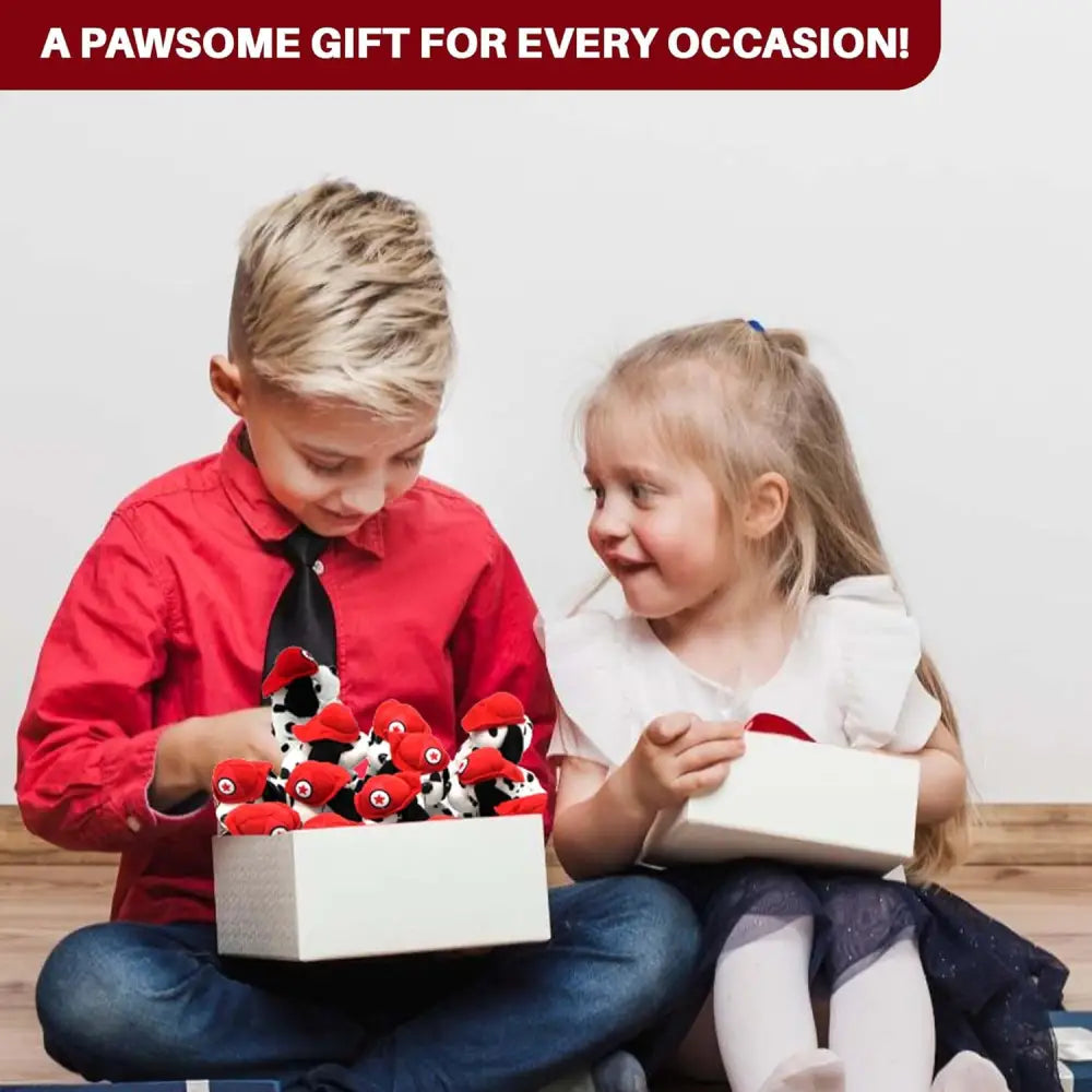 4E’s Novelty 12 Pack Dalmatian Stuffed Animals - Plush Puppy Toys for Kids Party Favors & Gifts