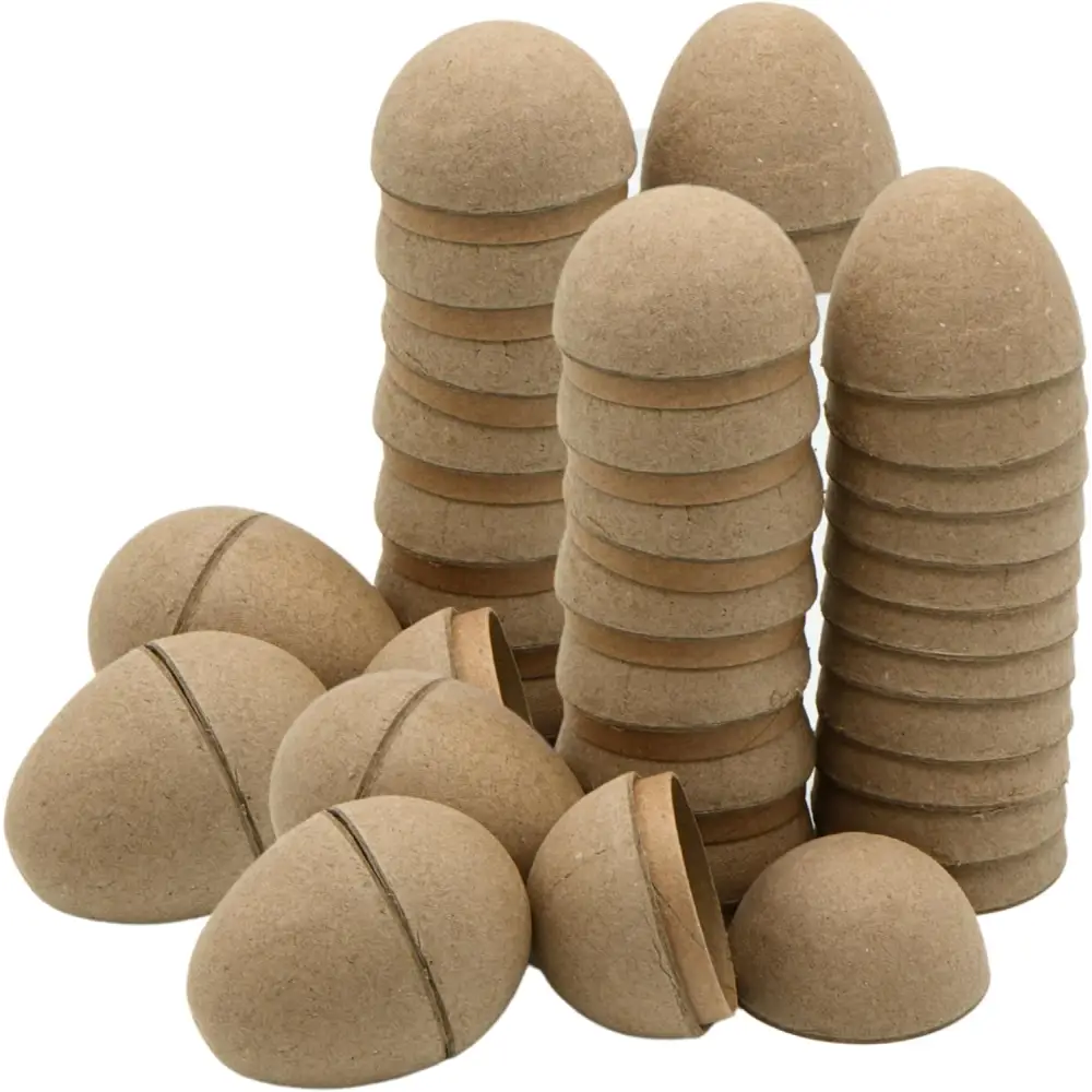 4E’s Novelty 12 Pack DIY Paper Mache Easter Eggs – Paintable & Fillable for Easter Crafts