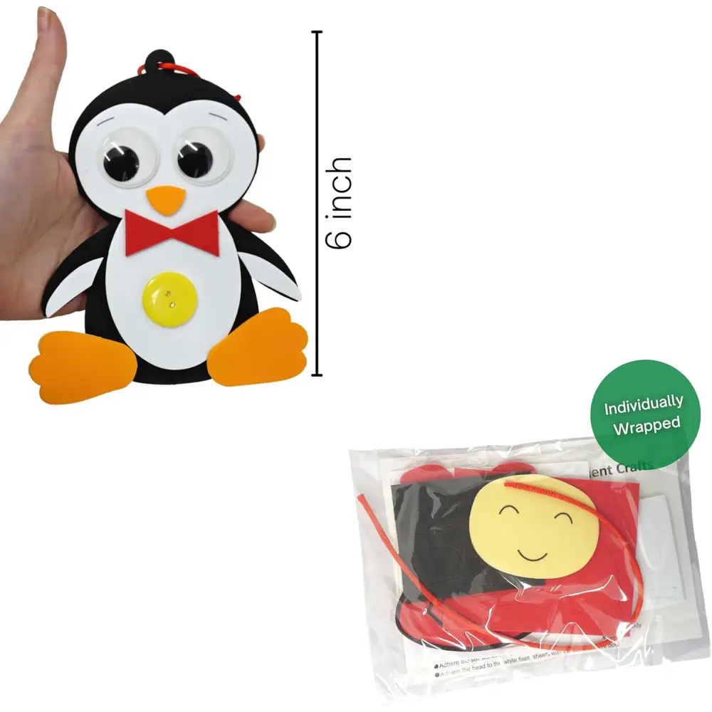 4E’s Novelty 12 Pack Foam Christmas Character Ornament Crafts for Kids - DIY Christmas Arts & Ornament Crafts for 3-12