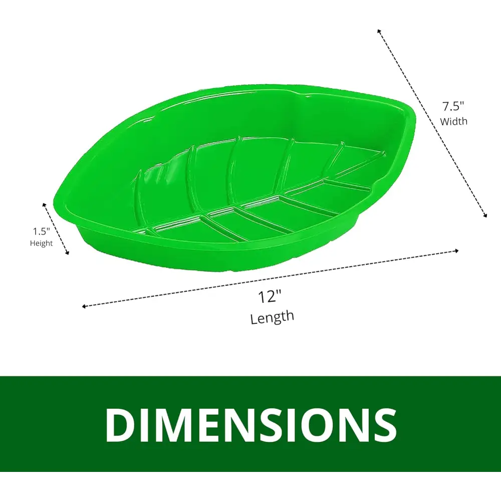 4E’s Novelty 12 Pack Green Leaf Plates for Luau Party Decorations – Cute Luau Party Trays Perfect Hawaiian Party